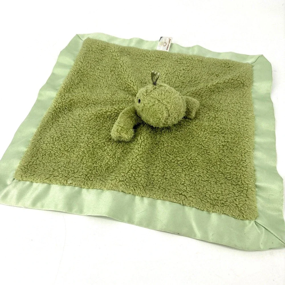 Apricot Lamb Stuffed‎ Animals Green Dinosaur Security Blanket/Lovey Satin Trim